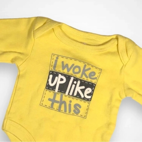 4/$20 Rococo Yellow  Long Sleeve Onesie - Picture 2 of 4